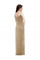 Sleeveless One Shoulder Stretch Velvet Champagne Long Black Tie Evening Dress Canada for Sale