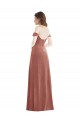 Sleeveless Off the Shoulder Stretch Velvet Cinnamon Rose Long Semi Formal Evening Dress Canada for Sale