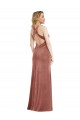 Sleeveless V-Neck Stretch Velvet Cinnamon Rose Long Evening Dress Canada for Sale