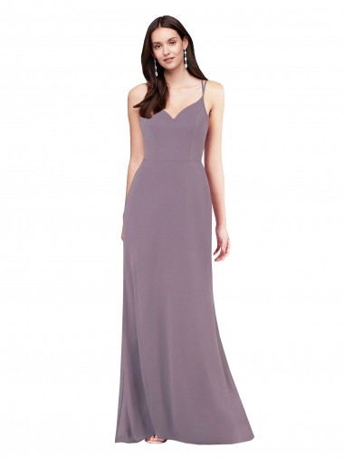 Sleeveless Sweetheart Soft Chiffon Dark Lavender Long Formal Evening Dress Canada for Sale