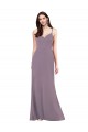 Sleeveless Sweetheart Soft Chiffon Dark Lavender Long Formal Evening Dress Canada for Sale