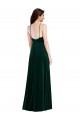 Sleeveless High Neck Stretch Velvet Dark Green Long Semi Formal Evening Dress Canada for Sale
