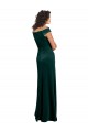 Cap Sleeves Square Neck Stretch Velvet Dark Green Long Formal Evening Dress Canada for Sale