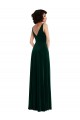 Sleeveless V-Neck Stretch Velvet Dark Green Long Evening Dress Canada for Sale