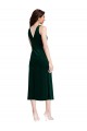 Sleeveless Cowl Neck Stretch Velvet Dark Green Midi Length Evening Dress Canada for Sale