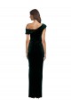 Sleeveless Sweetheart Stretch Velvet Dark Green Long High Low Evening Dress Canada for Sale