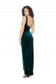 Sleeveless One Shoulder Stretch Velvet Dark Green Long High Low Evening Dress Canada for Sale