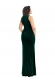 Sleeveless Square Neck Stretch Velvet Dark Green Long Semi Formal Evening Dress Canada for Sale