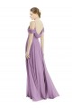 Sleeveless Spaghetti Straps Soft Chiffon Dark Lavender Long Semi Formal Evening Dress Canada for Sale