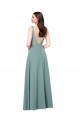 Sleeveless V-Neck Soft Chiffon Dark Lavender Long Formal Evening Dress Canada for Sale