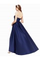 Sleeveless Strapless Satin Dark Navy Long High Low Evening Dress Canada for Sale