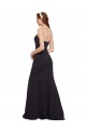 Sleeveless Strapless Stretch Crepe Dark Navy Long Formal Evening Dress Canada for Sale