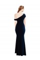 Sleeveless One Shoulder Stretch Crepe Dark Navy Long Formal Evening Dress Canada for Sale