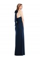 Sleeveless High Neck Stretch Crepe Dark Navy Long Semi Formal Evening Dress Canada for Sale