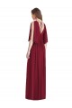 Sleeveless V-Neck Soft Chiffon Dark Navy Long Semi Formal Evening Dress Canada for Sale