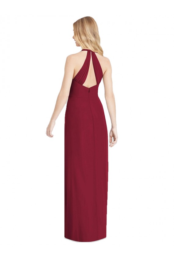 Sleeveless V-Neck Soft Chiffon Desert Rose Long Formal Evening Dress Canada for Sale