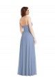 Sleeveless Strapless Soft Chiffon Dusty Blue Long Semi Formal Evening Dress Canada for Sale