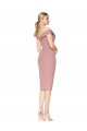 Sleeveless High Neck Stretch Crepe Dusty Pink Knee Length Black Tie Evening Dress Canada for Sale