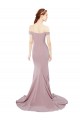 Sleeveless Sweetheart Stretch Crepe Dusty Pink Sweep Train Evening Dress Canada for Sale