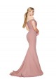 Sleeveless High Neck Stretch Crepe Dusty Pink Mermaid Sweep Train Formal Evening Dress Canada for Sale