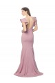 Flutter Sleeves Round Neck Stretch Crepe Dusty Pink Sweep Train Formal Evening Dress Canada for Sale