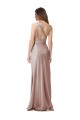 Sleeveless One Shoulder Stretch Satin Dusty Pink Long Formal Evening Dress Canada for Sale
