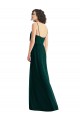 Sleeveless V-Neck Soft Chiffon Ever Green Long Semi Formal Evening Dress Canada for Sale