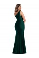 Sleeveless One Shoulder Silky Satin Ever Green Long Formal Plus Size Evening Dress Canada for Sale
