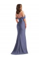 Sleeveless Off the Shoulder Silky Satin French Blue Long Black Tie Plus Size Evening Dress Canada for Sale