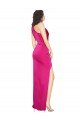 Sleeveless One Shoulder Silky Satin Fuchsia Long Formal Evening Dress Canada for Sale