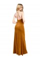 Sleeveless High Neck Stretch Velvet Gold Long Formal Evening Dress Canada for Sale