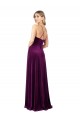 Sleeveless V-Neck Stretch Velvet Grape Long Formal Evening Dress Canada for Sale