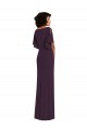 Split Sleeves V-Neck Spandex Grape Long Formal Evening Dress Canada for Sale