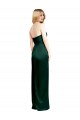 Sleeveless Strapless Stretch Satin Hunter Long Formal Evening Dress Canada for Sale