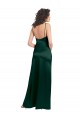 Sleeveless Scoop Neck Stretch Satin Hunter Long Formal Evening Dress Canada for Sale