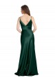 Sleeveless High Neck Stretch Satin Hunter Long Formal Evening Dress Canada for Sale
