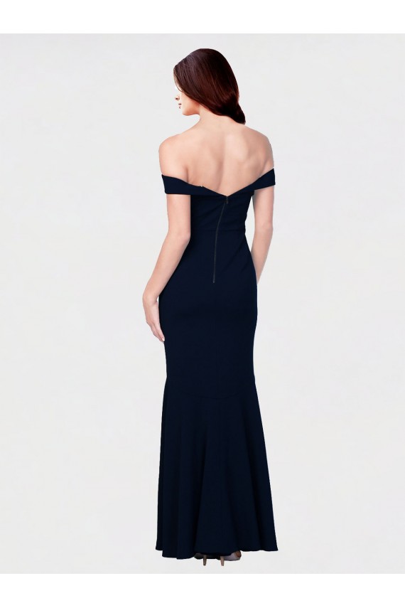 Sleeveless Off the Shoulder Stretch Crepe Ivory Long Formal Dress Canada for Sale