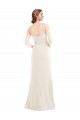 Sleeveless Strapless Stretch Crepe Ivory Long Semi Formal Evening Dress Canada for Sale