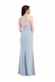 Sleeveless V-Neck Stretch Crepe Light Sky Blue Long Formal Evening Dress Canada for Sale