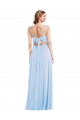 Sleeveless V-Neck Soft Chiffon Light Sky Blue Long Formal Evening Dress Canada for Sale