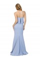 Sleeveless Strapless Stretch Crepe Light Sky Blue Long Formal Dress Canada for Sale