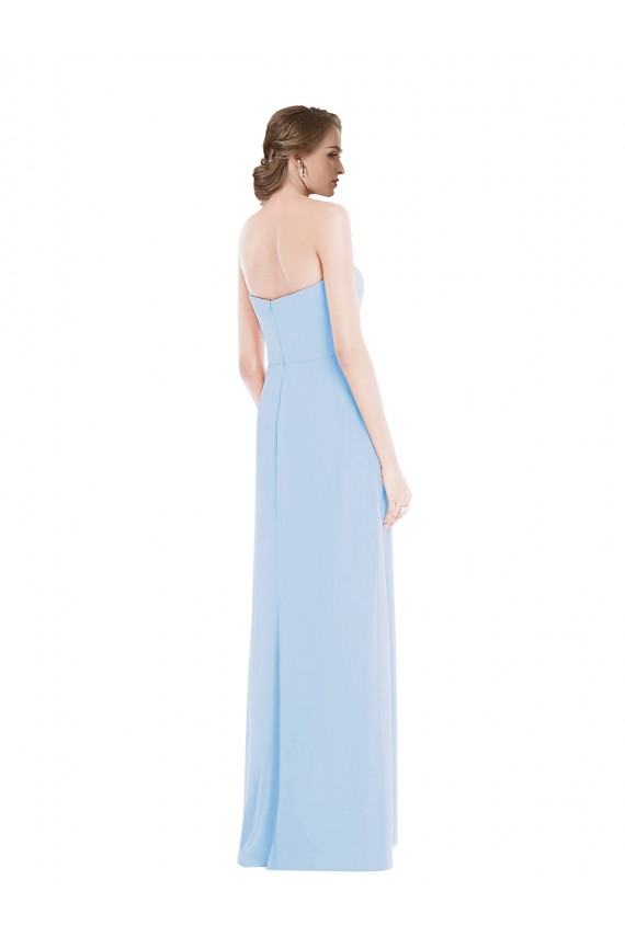 Sleeveless Sweetheart Soft Chiffon Light Sky Blue Long Formal Dress Canada for Sale