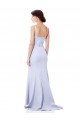 Sleeveless High Neck Stretch Crepe Light Sky Blue Long Evening Dress Canada for Sale