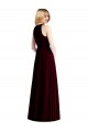 Sleeveless Halter Neck Soft Chiffon Light Sky Blue Long Semi Formal Evening Dress Canada for Sale