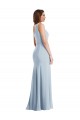 Sleeveless One Shoulder Stretch Crepe Light Sky Blue Long Formal Evening Dress Canada for Sale