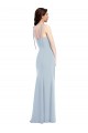 Sleeveless Strapless Stretch Crepe Light Sky Blue Long Evening Gowns Canada for Sale