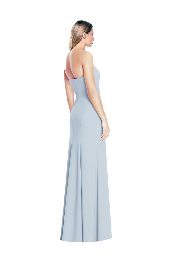 Sleeveless Strapless Stretch Crepe Light Sky Blue Trumpet Long Formal Dress Canada for Sale