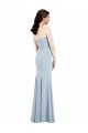 Sleeveless Strapless Stretch Crepe Light Sky Blue Long Evening Dress Canada for Sale