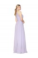 Sleeveless High Neck Soft Chiffon Lilac Long Formal Evening Dress Canada for Sale