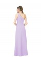 Sleeveless One Shoulder Soft Chiffon Lilac Long Formal Evening Dress Canada for Sale